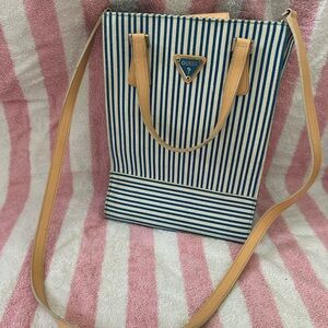 Vintage Guess blue & white stripe purse